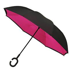 Foto van Impliva paraplu inside out handopening 107 cm roze/zwart