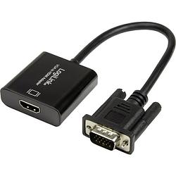 Foto van Logilink cv0060 adapter [1x vga-stekker - 1x hdmi-bus] zwart 45.00 cm