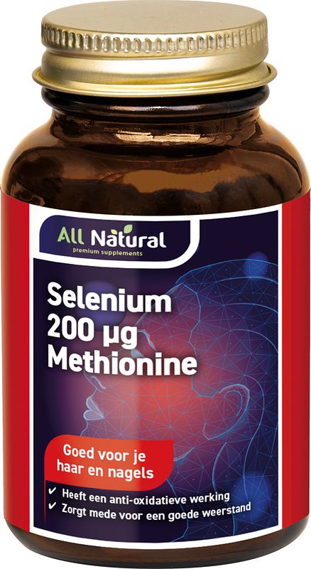 Foto van All natural selenium 200 mcg methionine tabletten