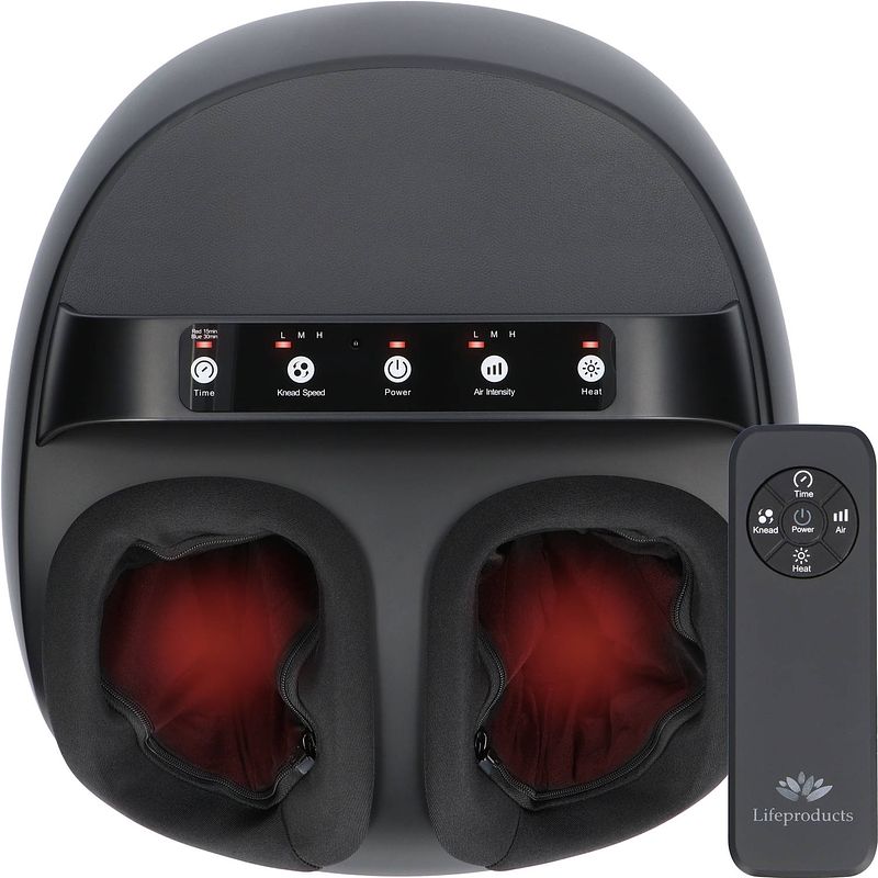 Foto van Lifeproducts shiatsu voetmassage apparaat - voetmassageapparaat met luchtcompressie en infrarood warmte