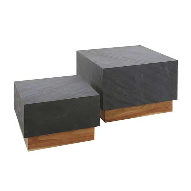 Foto van Hoyz collection - salontafel blox slate - leisteen - set van 2