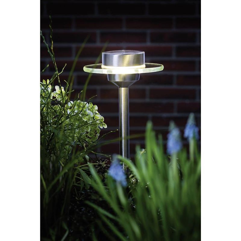 Foto van Paulmann 93764 ufo solar tuinlamp 0.2 w warmwit rvs, helder