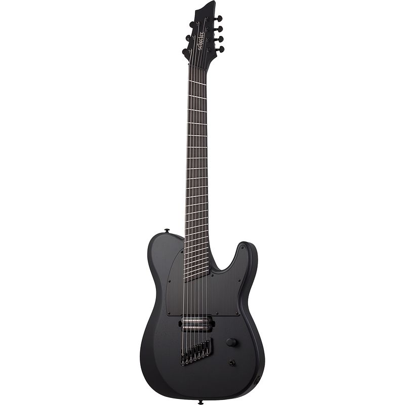 Foto van Schecter pt-7 ms black ops elektrische gitaar satin black open pore