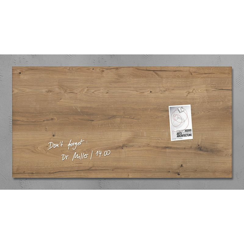 Foto van Glasmagneetbord sigel artverum 910x460x15mm natural wood