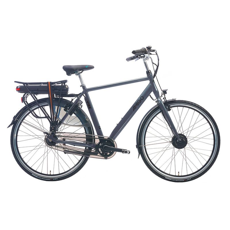 Foto van Amigo elektrische stadsfiets e-vibe s2 28 inch 54 cm heren 7v v-brakes matgrijs