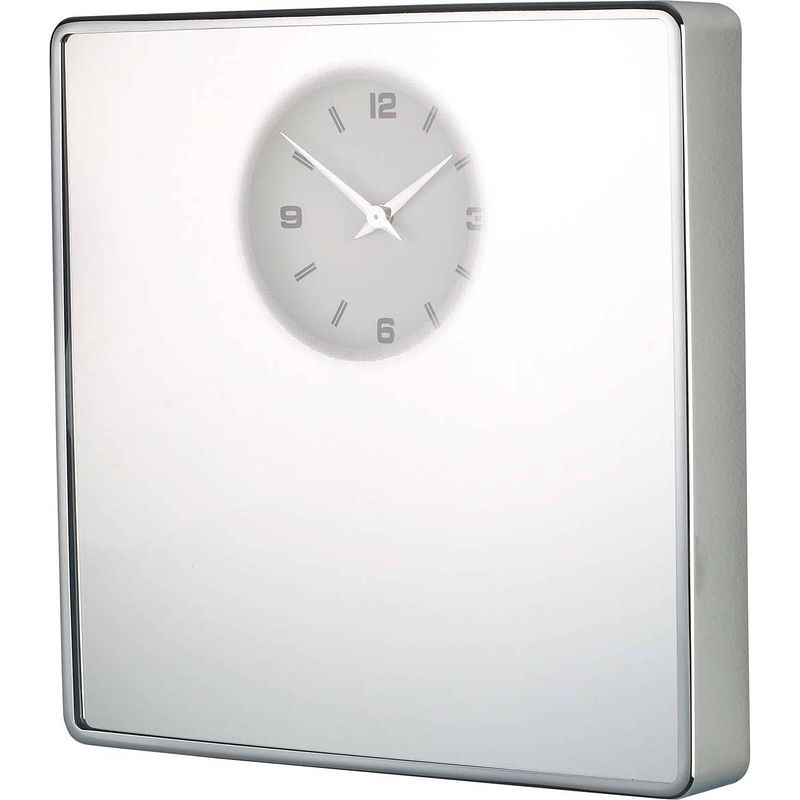 Foto van Balvi wandklok mirror 33,5 x 32,5 cm chroom zilver