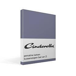Foto van Cinderella basic percaline katoen kussenslopen (set van 2) - 100% percaline katoen - 60x70 - dark blue