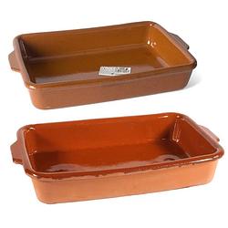 Foto van Ovenschalen set 2 stuks 2,5 liter en 4 liter terracotta aardewerk - ovenschalen