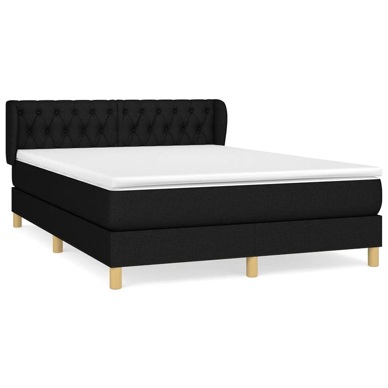 Foto van The living store boxspringbed - comfort - 140x190x78/88 cm - zwart