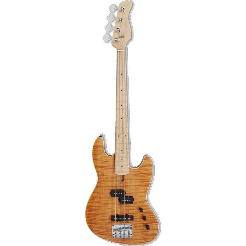 Foto van Sire marcus miller u5 alder flamed maple natural elektrische short scale basgitaar