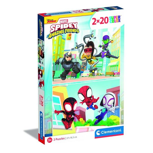 Foto van Clementoni spidey and his amazing friends puzzel 2 x 20 stukjes