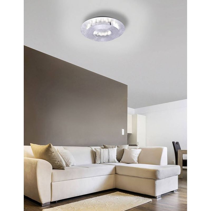 Foto van Paul neuhaus 9011-21 nevis led-plafondlamp 6 w bladzilver (glanzend)