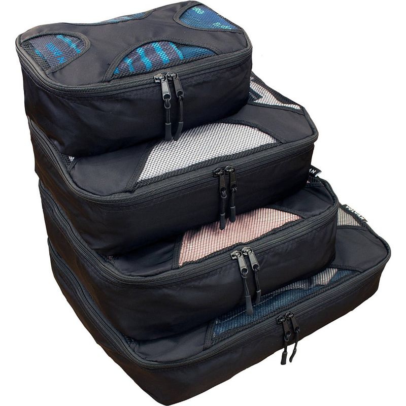 Foto van Volcan - packing cubes set 4 delig - extreem duurzaam - koffer organizers - inpaktasjes - zwart