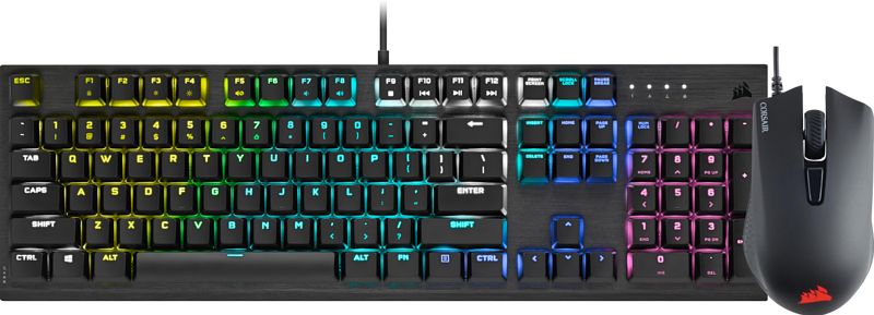 Foto van Corsair k60 rgb pro low gaming toetsenbord qwerty + corsair harpoon pro gaming muis