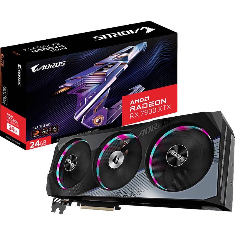 Foto van Gigabyte videokaart amd radeon rx 7900 xtx aorus elite 24 gb gddr6-sdram pcie hdmi, displayport