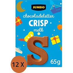 Foto van Jumbo chocoladeletter crisp melk s 12 x 65 g