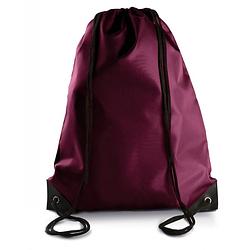 Foto van Sport gymtas/draagtas bordeaux rood met rijgkoord 34 x 44 cm van polyester - gymtasje - zwemtasje