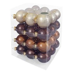 Foto van Decosy glas kerstballen (6cm) box 36 stuks opal natural combi