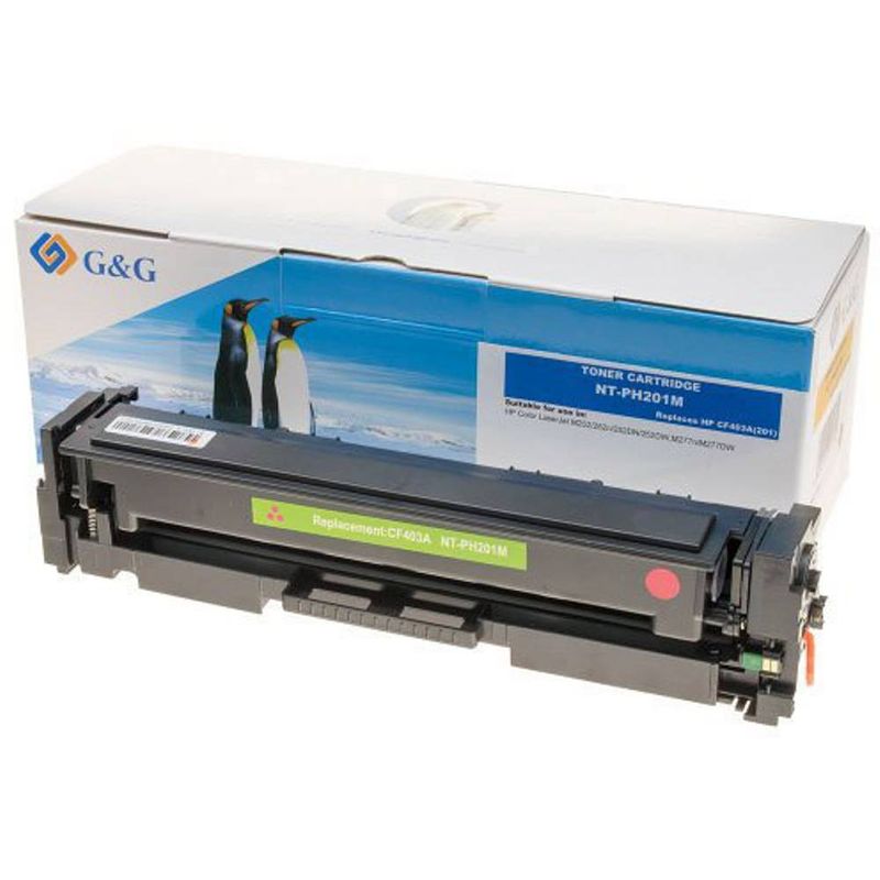 Foto van G&g tonercassette vervangt hp 201a, cf403a magenta 1400 bladzijden compatibel toner