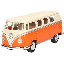 Foto van Modelauto volkswagen t1 two-tone oranje/wit 13,5 cm - speelgoed auto schaalmodel - miniatuur model