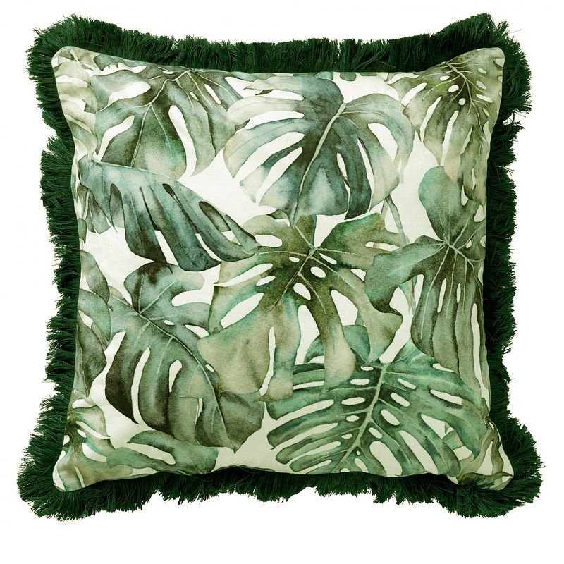 Foto van Dutch decor fauna - kussenhoes met patroon 45x45 cm chive - groen - groen