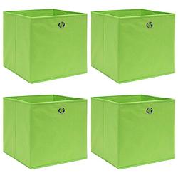 Foto van Vidaxl opbergboxen 4 st 32x32x32 cm stof groen