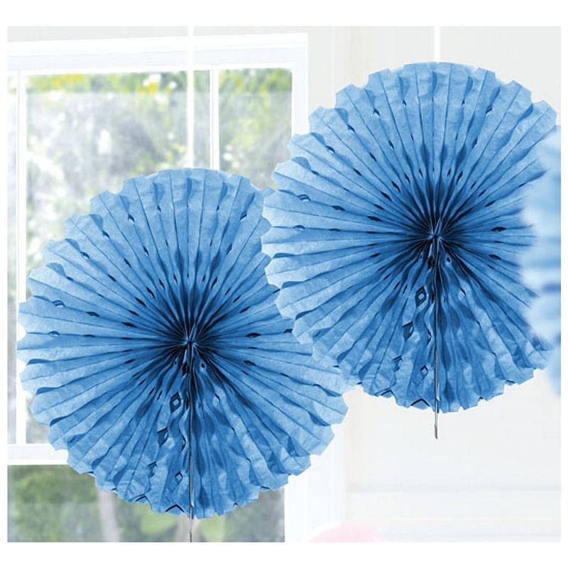 Foto van Honeycomb waaiers licht blauw 45 cm - hangdecoratie