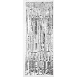 Foto van Folie deurgordijn zilver metallic 243 x 91 cm - feestdeurgordijnen