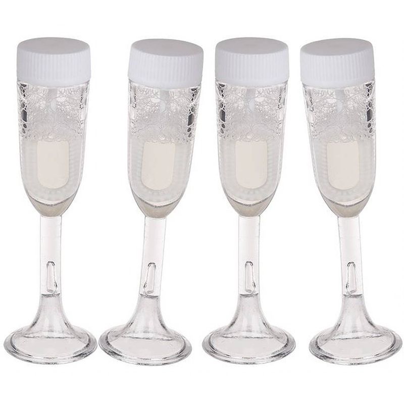 Foto van 40x stuks bellenblaas champagne bruiloft glas - bellenblaas