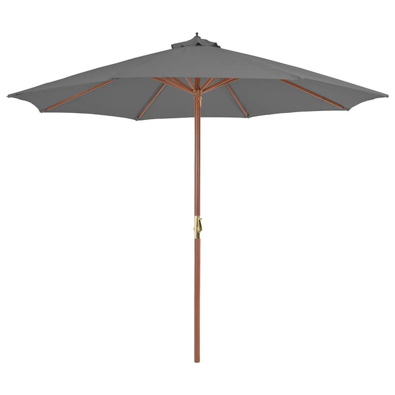 Foto van Vidaxl parasol met houten paal 300 cm antraciet