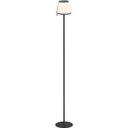 Foto van Led vloerlamp - trion dimgo - 2w - warm wit 3000k - spatwaterdicht ip44 - usb oplaadbaar - rond - antraciet - kunststof