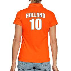 Foto van Holland shirt met rugnummer 10 - nederland fan poloshirt / outfit voor dames l - feestshirts