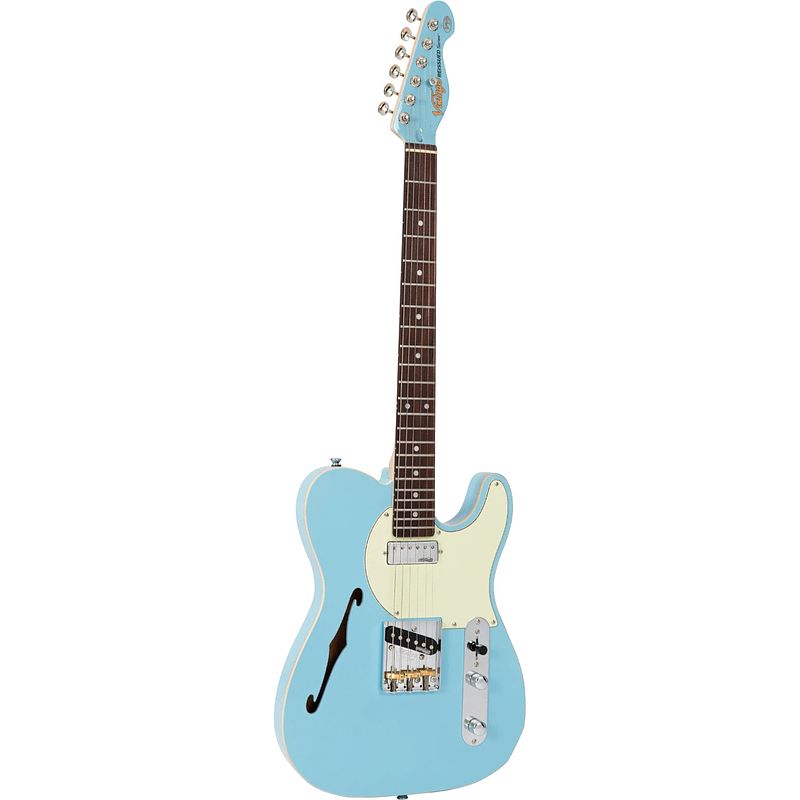 Foto van Vintage v72 reissued semi-hollow laguna blue