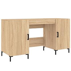 Foto van The living store bureau - sonoma eiken - 140 x 50 x 75 cm - duurzaam hout en ijzer