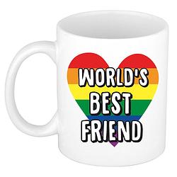 Foto van Bellatio decorations cadeau koffiemok voor beste vriend of vriendin - worlds best friend - 300 ml - feest mokken