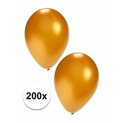 Foto van 200x gouden feest ballonnen - ballonnen