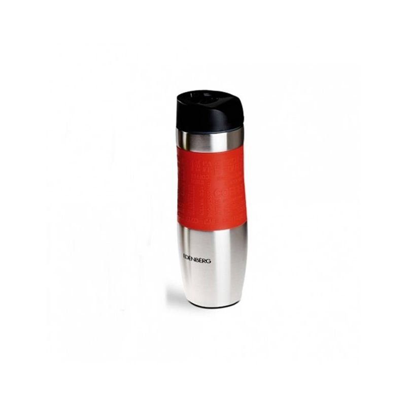 Foto van Edënbërg thermosfles in rvs - travel mug - thermos beker - 480 ml - rood