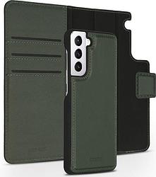 Foto van Accezz premium leather 2 in 1 wallet bookcase samsung galaxy s21 telefoonhoesje groen