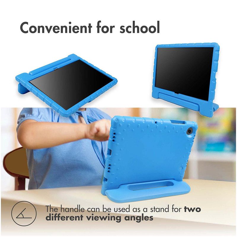 Foto van Accezz kidsproof backcover met handvat samsung galaxy tab a9 plus tablethoesje blauw