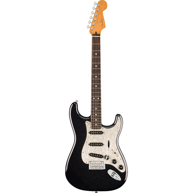 Foto van Fender 70th anniversary player stratocaster nebula noir rw elektrische gitaar met deluxe gigbag