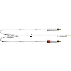 Foto van Cordial cordial audio adapterkabel [1x jackplug male 3,5 mm - 2x cinch-stekker] 3.00 m wit