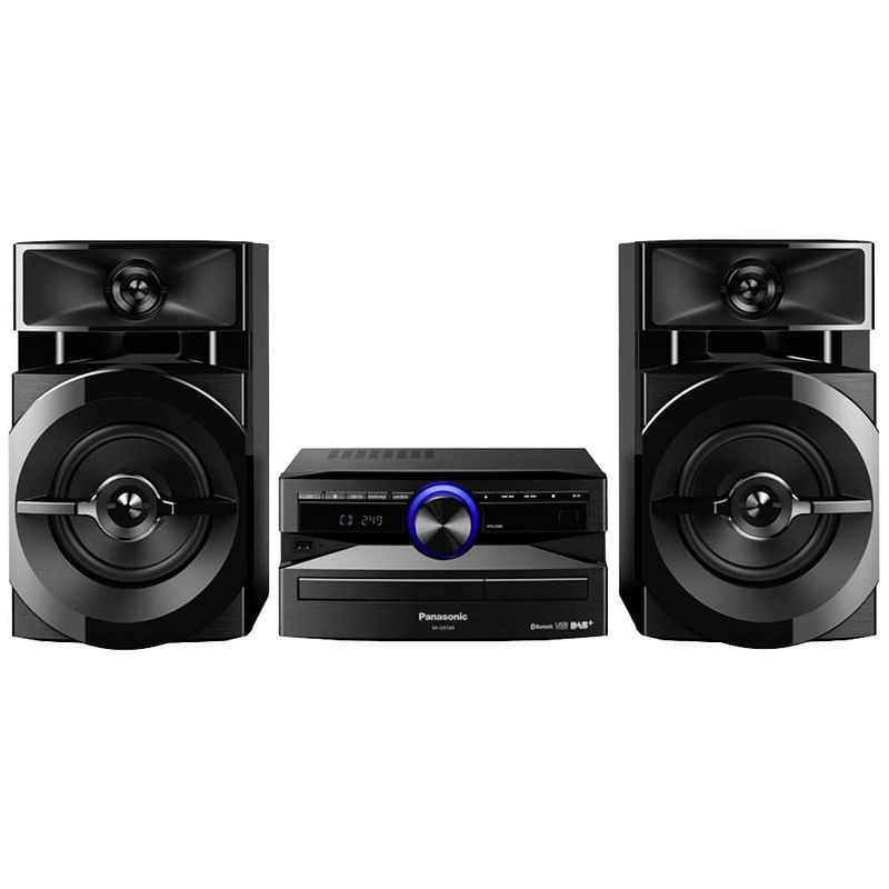 Foto van Panasonic sc-ux104eg-k stereoset cd, dab+, fm, usb 2 x 150 w zwart