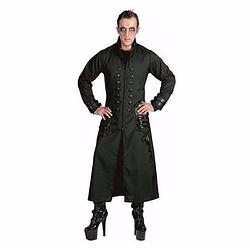 Foto van Zwarte gothic/vampier jas verkleedkleding voor heren 52-54 (l/xl)