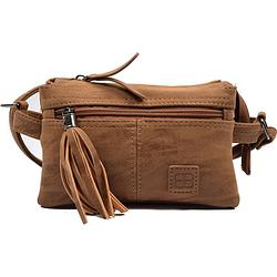 Foto van Tas - tasssen - bags - bag- bicky bernard- harmonica 3-vaks tasje - schoudertasje - crossbody tasje - camel