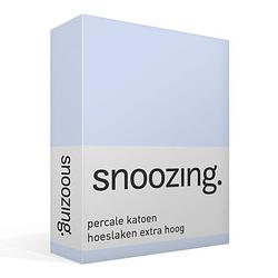 Foto van Snoozing - hoeslaken - percale katoen - extra hoog - 70x200 - hemel