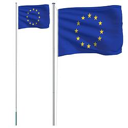 Foto van Vidaxl vlag met vlaggenmast europa 6,23 m aluminium