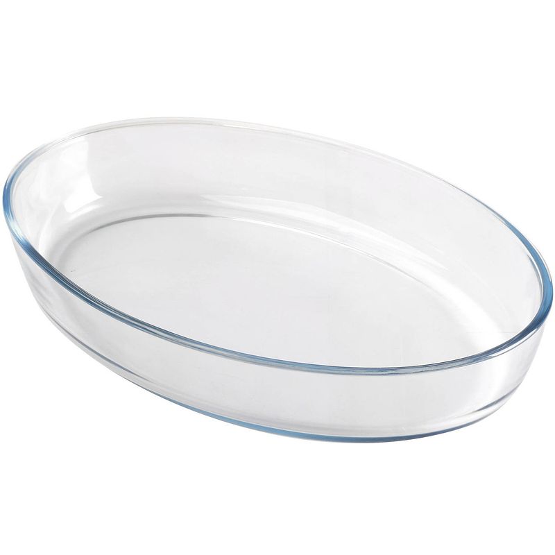 Foto van Chef traiteur ovenschaal van borosilicaat glas - ovaal - 4 liter - 40 x 27 x 7 cm - ovenschalen