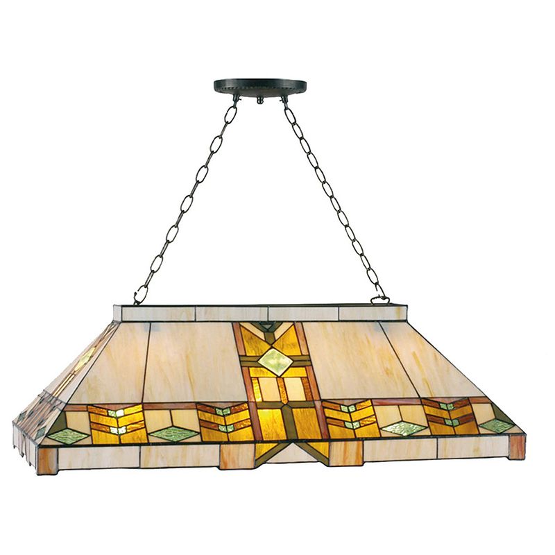 Foto van Haes deco - hanglamp tiffany geel 92x47x125 cm e27/max 3x60w