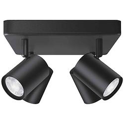 Foto van Wiz 8719514554573 imageo wiz spots 4x5w b 22-65k rgb sq led-plafondlamp energielabel: f (a - g) 20 w zwart