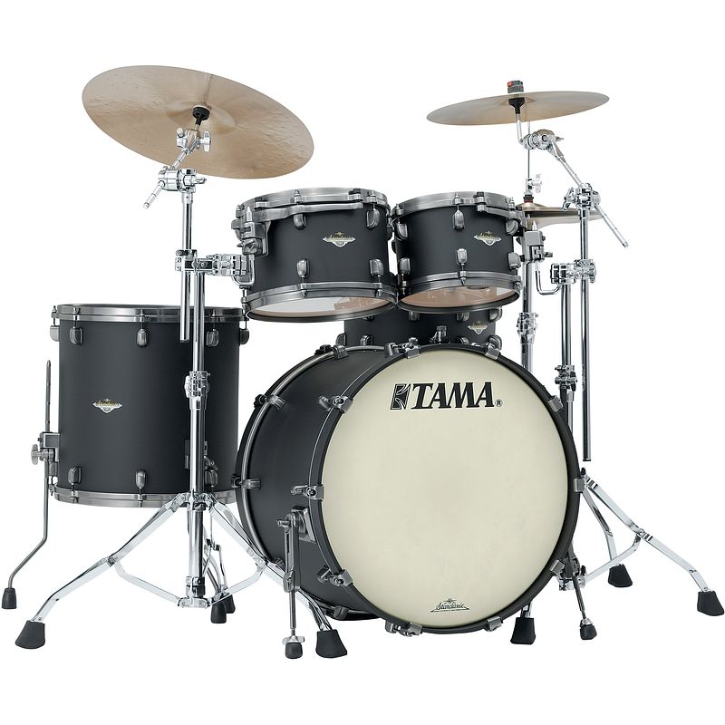 Foto van Tama ma42tzus-fbk starclassic maple flat black 4d. shellset smoked black nickel hardware